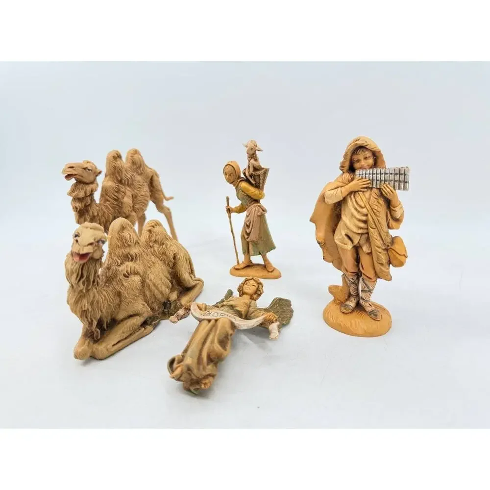 Vintage Fontanini 1987 Nativity Rubber Figures Camel Angel Italy 1 lb